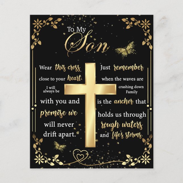 Flyer Ao Meu Filho Presente, Borboleta Lover, Letra Flor (Frente)