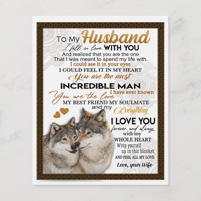 Flyer Ao Meu Marido, Casal Wolf Gift, Presente De Casame (Frente)