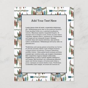 Flyer Apenas Apanhador De Sonhos De Plumas Da Boémia Azu