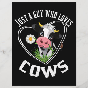 Flyer Apenas um cara que ama vacas, amante de vacas Esse