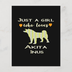 Flyer Apenas Uma Menina Que Ama Akita Gift, Akita Pet Gi