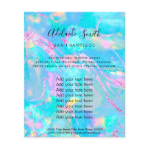 aqua opal stone FAUX hológrafo