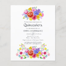 Aquarela Floral Fiesta Espanhola Quinceañera