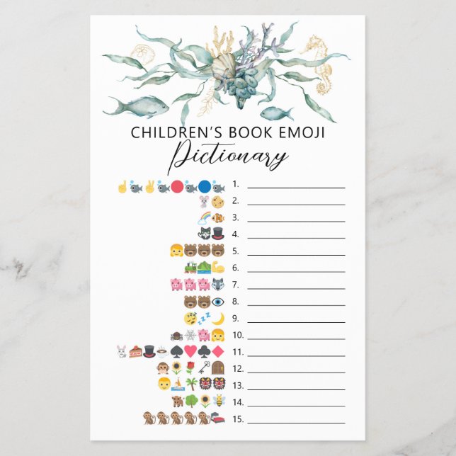 Flyer Aquarela Sob O Jogo De Imagem Emoji Sea (Frente)