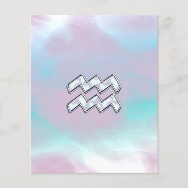 Flyer Aquarius Zodiac Símbolo da Mãe de Pearl Nacre (Frente)