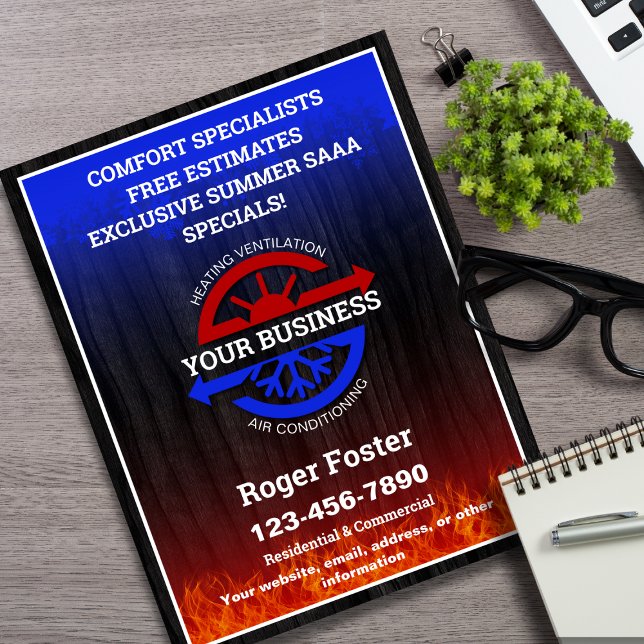 Flyer Aquecimento e ar de HVAC (Criador carregado)