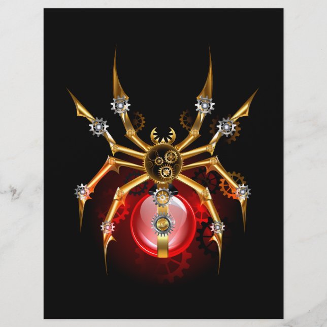 Flyer Aranha steampunk em preto (Frente)