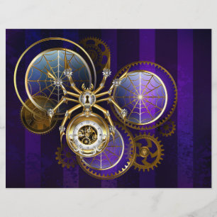 Flyer Aranha Steampunk no fundo roxo