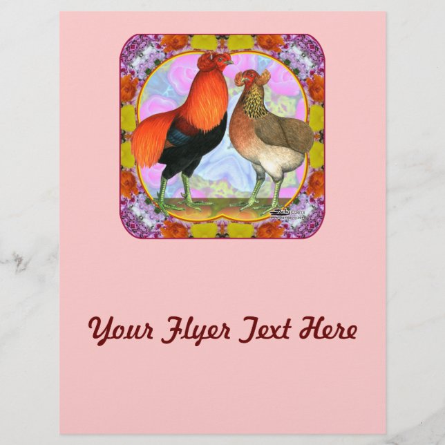 Flyer Araucana Chickens Art Nouveau (Frente)