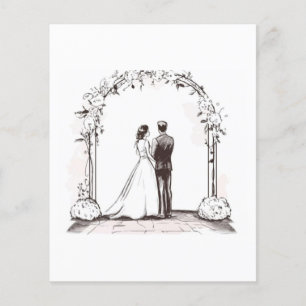 Flyer Arco Floral de Casamento com Arte de Linha Fina El