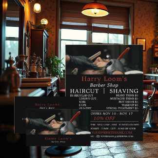 Flyer Areia clássica, publicidade masculina contra barbe