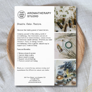 Flyer AromaTherapia Spa Logotipo Personalizado Promocion