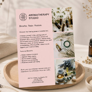 Flyer AromaTherapia Spa Logotipo Personalizado Promocion