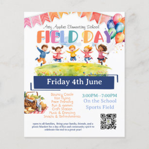 Flyer arrecadação de fundos no final do ano escolar