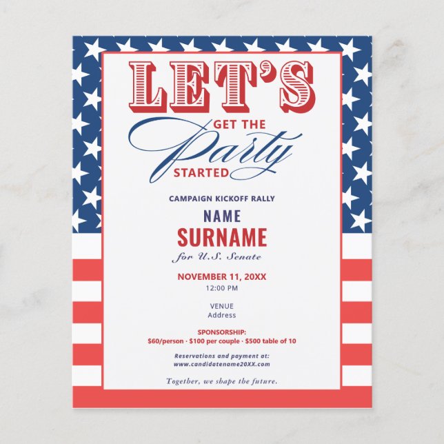 Flyer Arrecadação de Fundos Política do GOP Campanha de  (Frente)