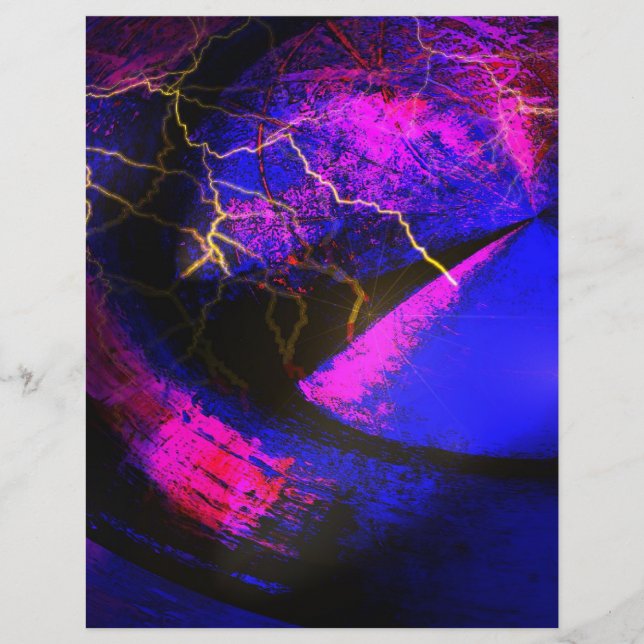 Flyer Arte Abstrato Digital Azul (Frente)