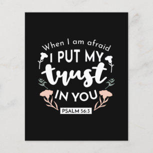 Flyer Arte Cristã Floral Escura - Salm 56:3