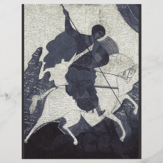 Flyer Arte de Ícone Ortodoxo Oriental de São Jorge o Vit (Frente)