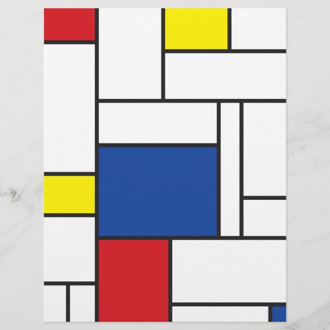 Flyer Arte Moderna De Stijl Geométrica Minimalista Mondr (Frente)