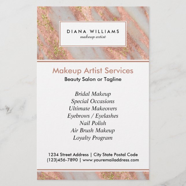 Flyer Artista de Maquiagem de Abstrato de Maquiagem de M (Frente)