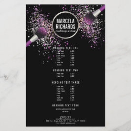 Flyer Artista de Maquiagem de Confetti Blush Roxo e Silv