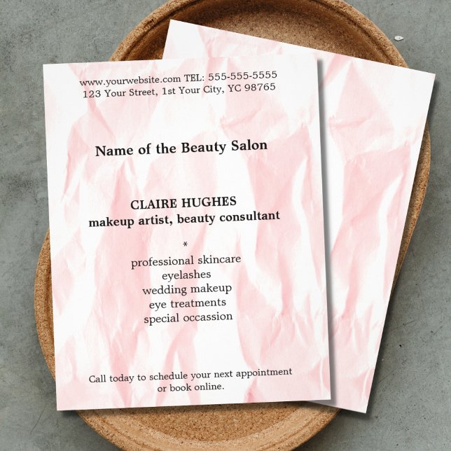 Flyer Artista de Maquiagem de Rosas claro Elegante Moder (Criador carregado)