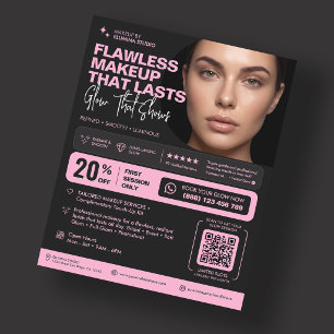Flyer Artista de Maquiagem Elegante Estilista de Sobranc