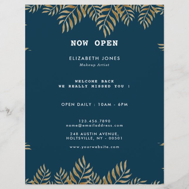 Flyer Artista de Maquiagem Tropical Elegante (Frente)