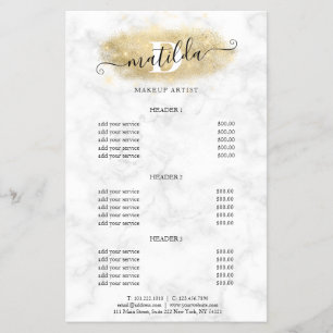 Flyer Artista de maquilhagem de bolinhas de ouro elegant