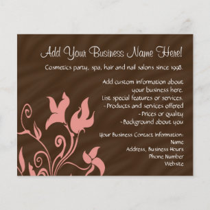 Flyer Artista de maquilhagem ou Salão, Rosa e Castanho,
