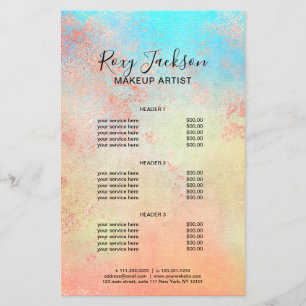 Flyer Artista elegante de fabricação de rosa dourada