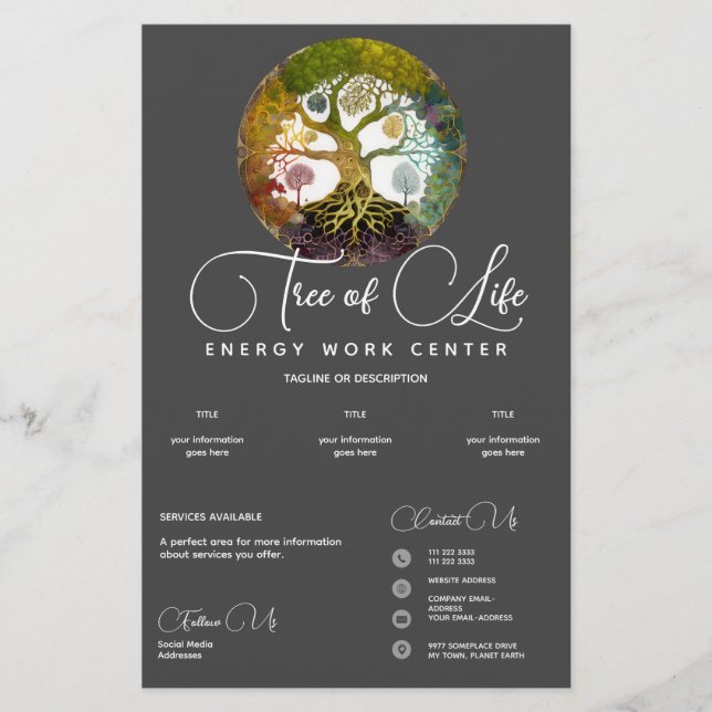 Flyer Árvore da Vida | Estações (Frente)