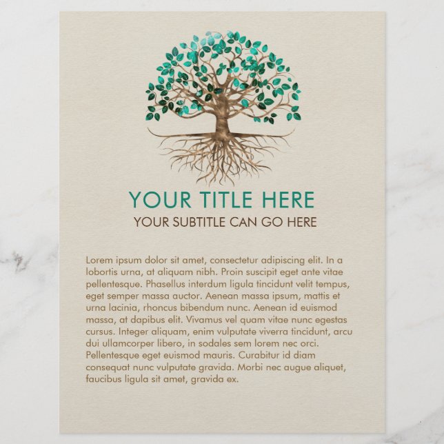 Flyer Árvore da vida - Yggdrasil - Folhas de Malachite  (Frente)