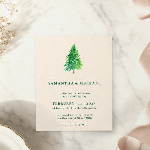 Flyer Árvore de Natal de Inverno Casamento Simples e E
