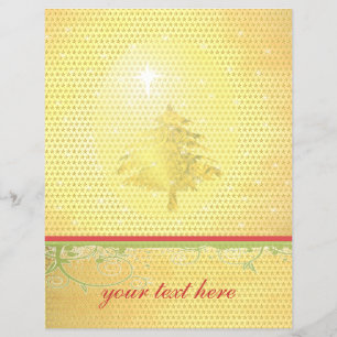 Flyer Árvore de Natal Dourada com estrelas