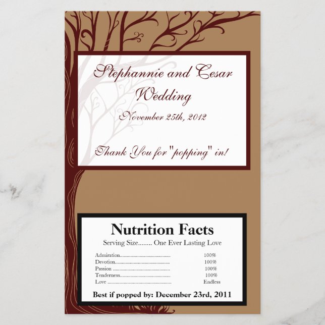 Flyer Árvore de outono do Microwave Popcorn Wrapper (Frente)