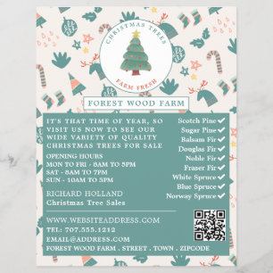 Flyer Árvore Festiva e Fundo, Vendas de Árvore de Natal