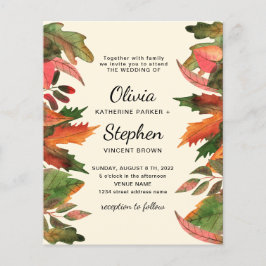 Flyer As folhas caem. Autumn graceful Botanical Wedding 