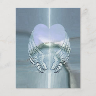 Flyer Asas prateadas ao redor do coração