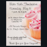 Flyer Assar Design de Cupcakes cor-de-rosa para inalador<br><div class="desc">Promova a arrecadação de fundos para vendas de assares em estilo com estes folhetos com uma ilustração fotográfica de alguns cupcakes cor-de-rosa. Preencher os campos de vazio facilita a personalização desses folhetos com as informações da organização e do evento. Quer coordenar produtos ou outras opções? Veja nossa coleção de Fundraiser...</div>