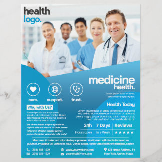 Flyer Assistência médica azul (Modelo)