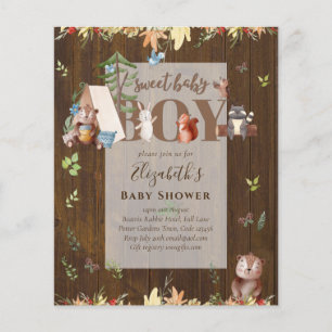 Flyer Ataque Adorável De Urso De Madeira Chá de fralda