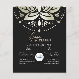 Flyer Aulas de Instrutor de Yoga Gold Lotus Mandala Pret