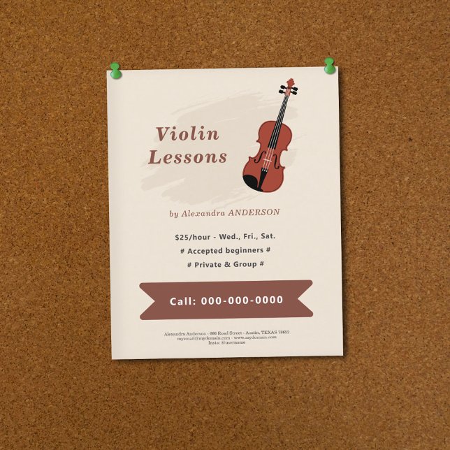 Flyer Aulas de Violino (Violin Lessons Flyer)