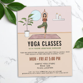 Flyer Aulas de Yoga Palestra de Instrutor Pose Yogini em