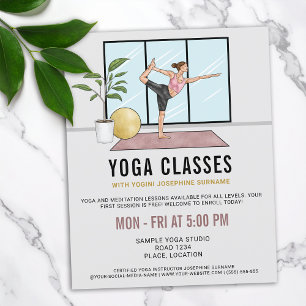 Flyer Aulas de Yoga Pose da Dançarina Lições de Instruto