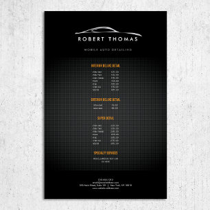 FLYER AUTO DETALHE PRETO, INSECTO DA REPARAÇÃO DE