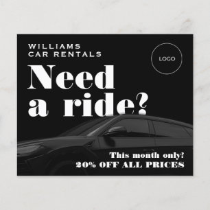 Flyer Automóvel elegante de tom negro