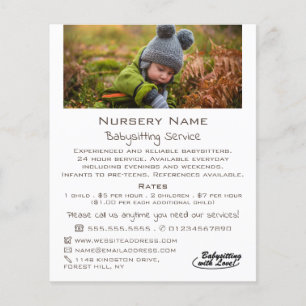 Flyer Autumn Child, Babysitter, Daycare, Nursert Advert