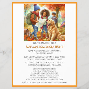 Flyer Autumn Scavenger Hunt Para Crianças